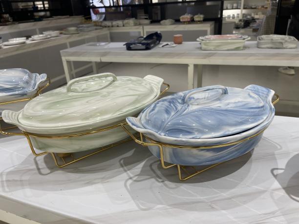 Marbled Ceramic Plate: Isang perpektong timpla ng sining at pagiging praktiko sa hapag kainan