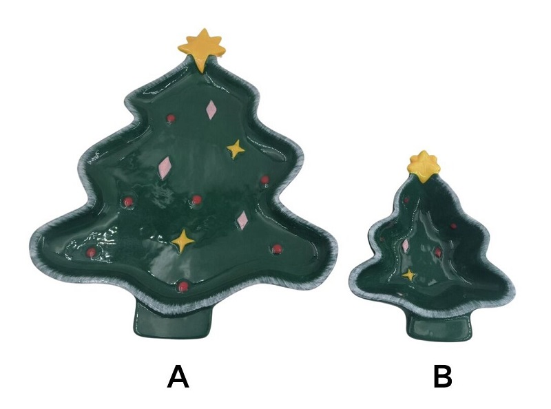 Naghahanap ng sentro ng iyong talahanayan ng Pasko? Kilalanin ang aming mga handcrafted ceramic tree plate.
