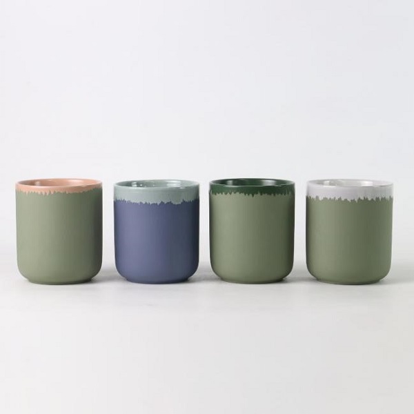 Ceramic candle holder na may natural na serye ng pagtatapos ng kulay: paggising araw -araw na aesthetic ritwal na may makamundong tono