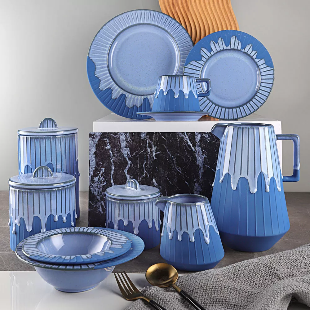 Blue Rhythm Ceramic Bowl Set