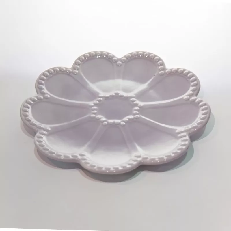 Pandekorasyon na Purple Flower Ceramic Jewelry Tray