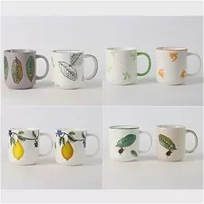 Pininturahan ng Kamay na Ceramic Mug