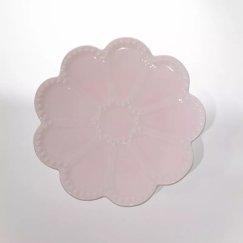 Decorative Pink Flower Ceramic Jewelry Tray
